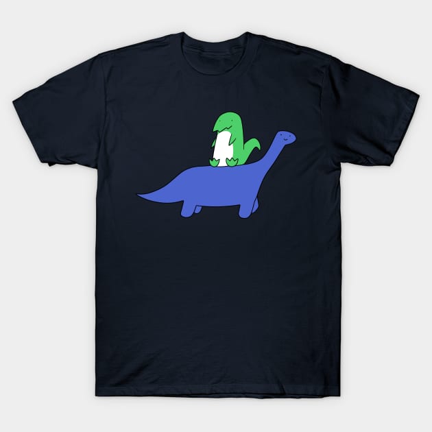 T-rex and Long Neck Dino T-Shirt by saradaboru